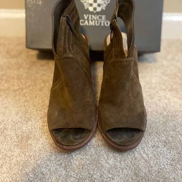 Vince Camuto VC-Koral Valleywood True Suede Open Toe Heeled Bootie NO BOX - Picture 3 of 7